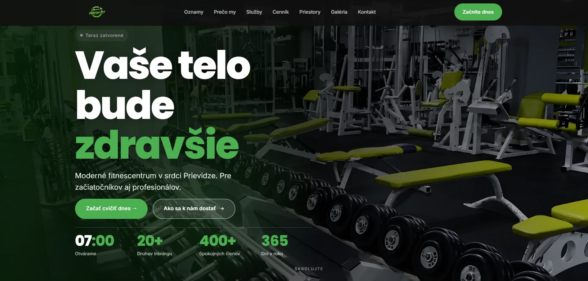 Náhľad webu FreshFit.sk